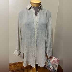 Solai The Label  Button Down Oversized Lagenlook Minimalist Shirt  Sz S